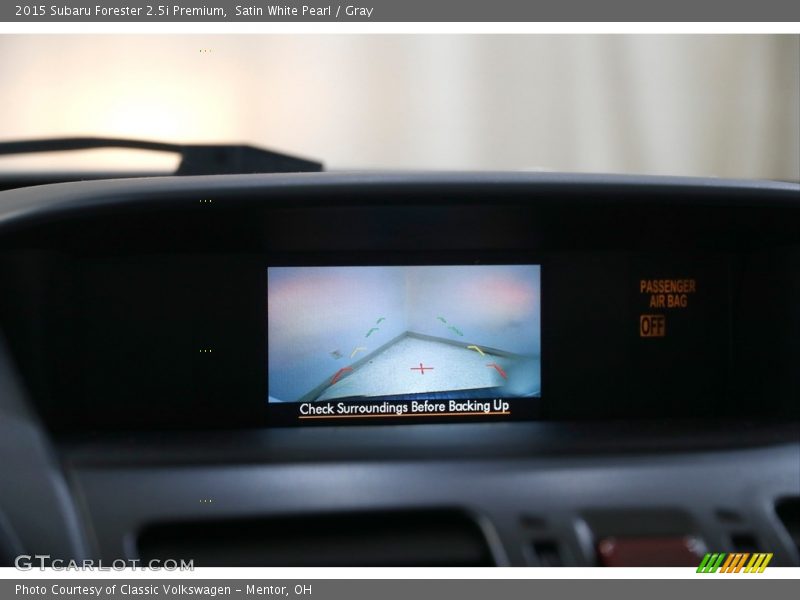 Satin White Pearl / Gray 2015 Subaru Forester 2.5i Premium