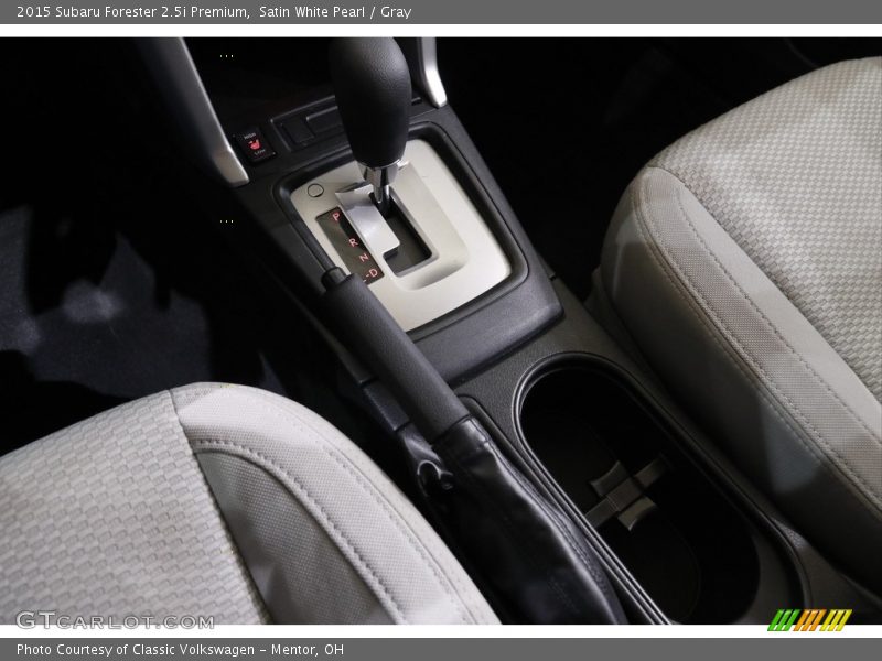 Satin White Pearl / Gray 2015 Subaru Forester 2.5i Premium