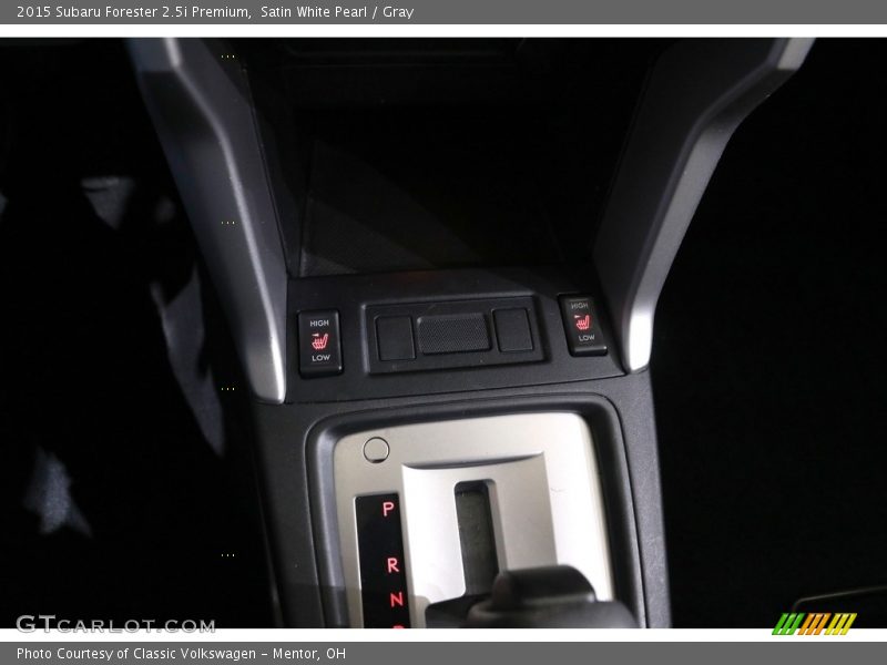Satin White Pearl / Gray 2015 Subaru Forester 2.5i Premium
