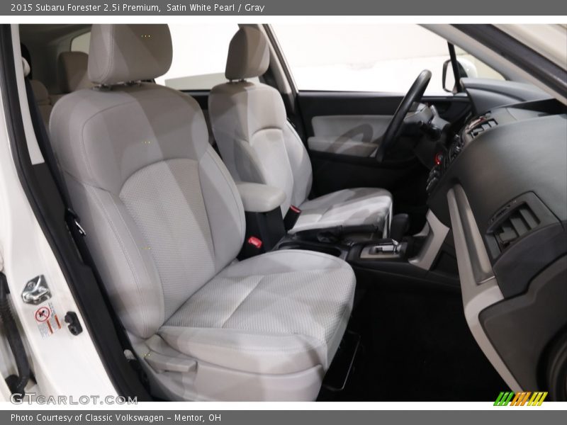Satin White Pearl / Gray 2015 Subaru Forester 2.5i Premium