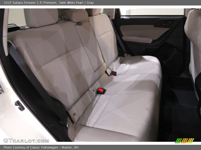 Satin White Pearl / Gray 2015 Subaru Forester 2.5i Premium