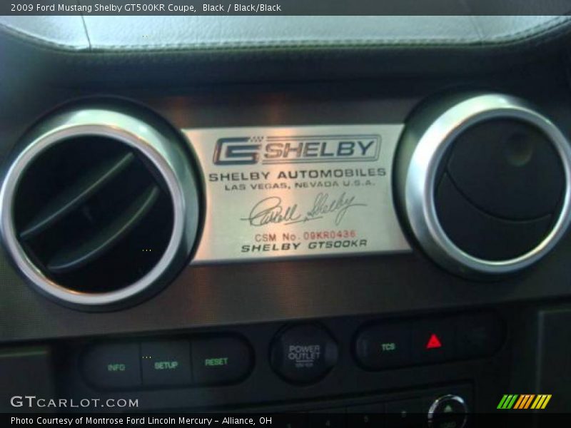 Black / Black/Black 2009 Ford Mustang Shelby GT500KR Coupe