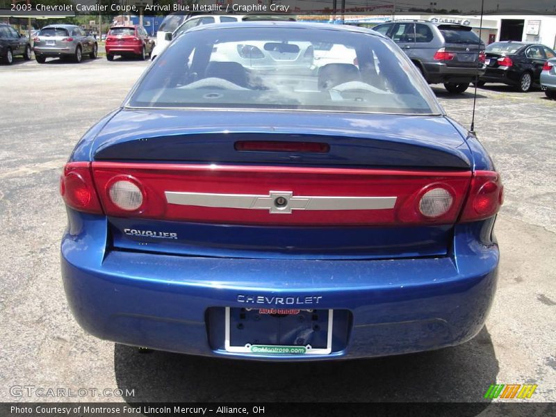 Arrival Blue Metallic / Graphite Gray 2003 Chevrolet Cavalier Coupe