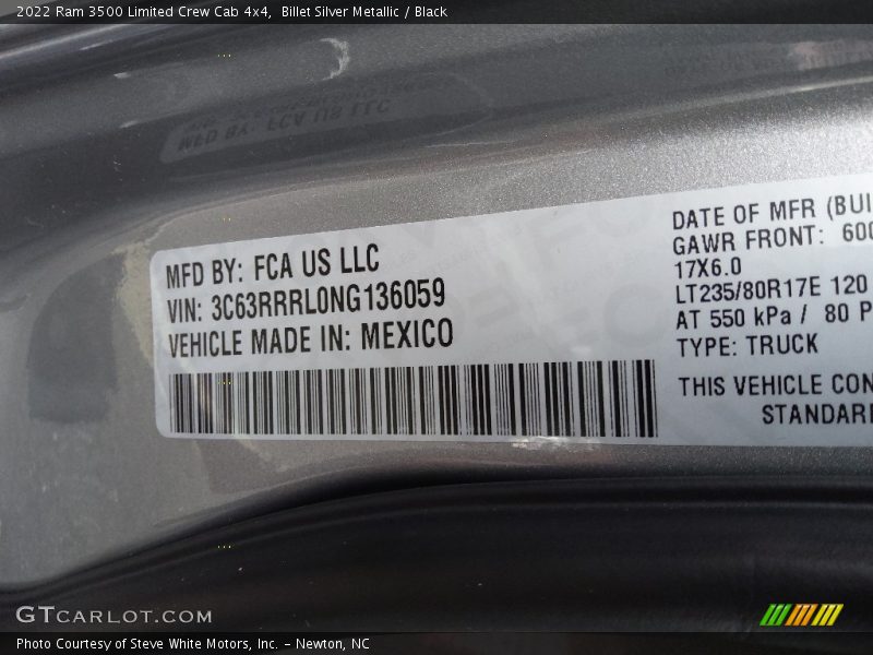 Billet Silver Metallic / Black 2022 Ram 3500 Limited Crew Cab 4x4