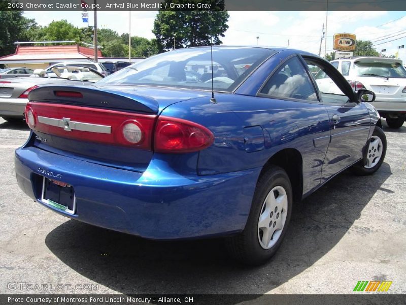 Arrival Blue Metallic / Graphite Gray 2003 Chevrolet Cavalier Coupe
