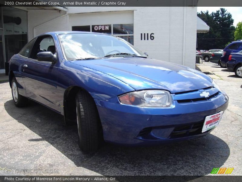 Arrival Blue Metallic / Graphite Gray 2003 Chevrolet Cavalier Coupe