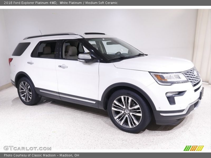 White Platinum / Medium Soft Ceramic 2018 Ford Explorer Platinum 4WD