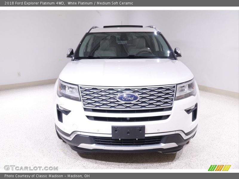 White Platinum / Medium Soft Ceramic 2018 Ford Explorer Platinum 4WD