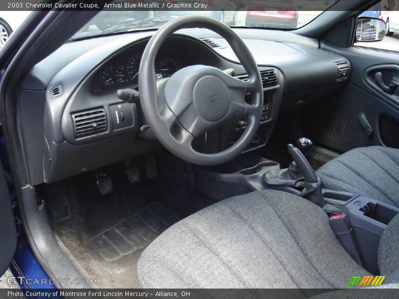 Arrival Blue Metallic / Graphite Gray 2003 Chevrolet Cavalier Coupe
