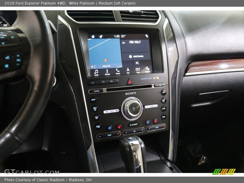 White Platinum / Medium Soft Ceramic 2018 Ford Explorer Platinum 4WD