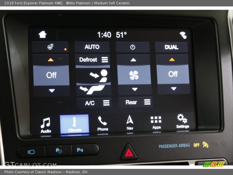White Platinum / Medium Soft Ceramic 2018 Ford Explorer Platinum 4WD
