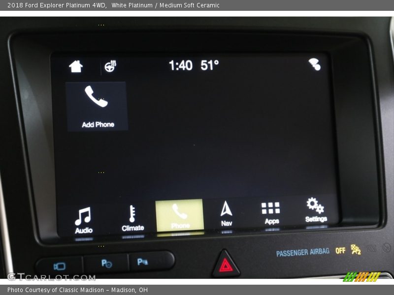 White Platinum / Medium Soft Ceramic 2018 Ford Explorer Platinum 4WD