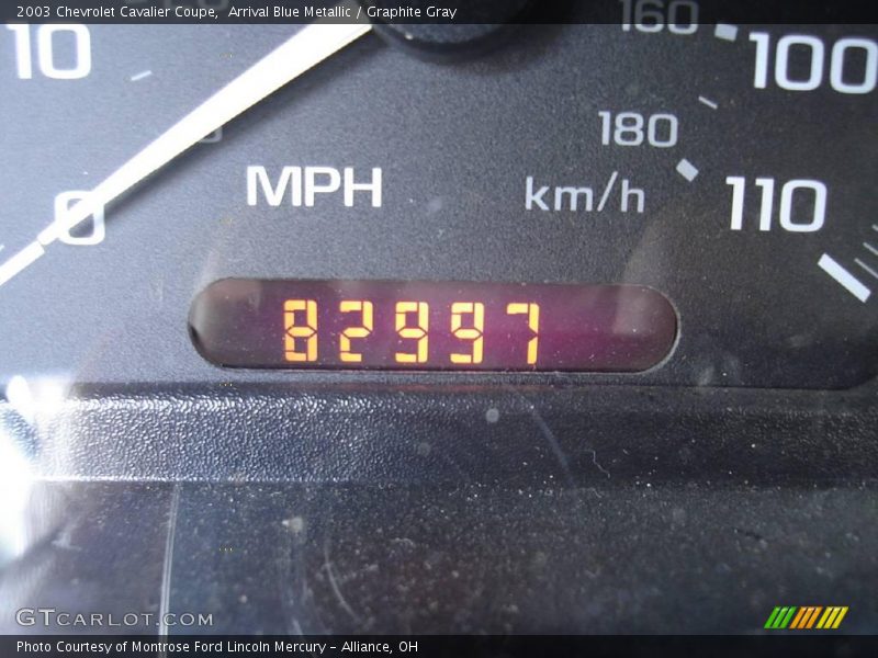 Arrival Blue Metallic / Graphite Gray 2003 Chevrolet Cavalier Coupe