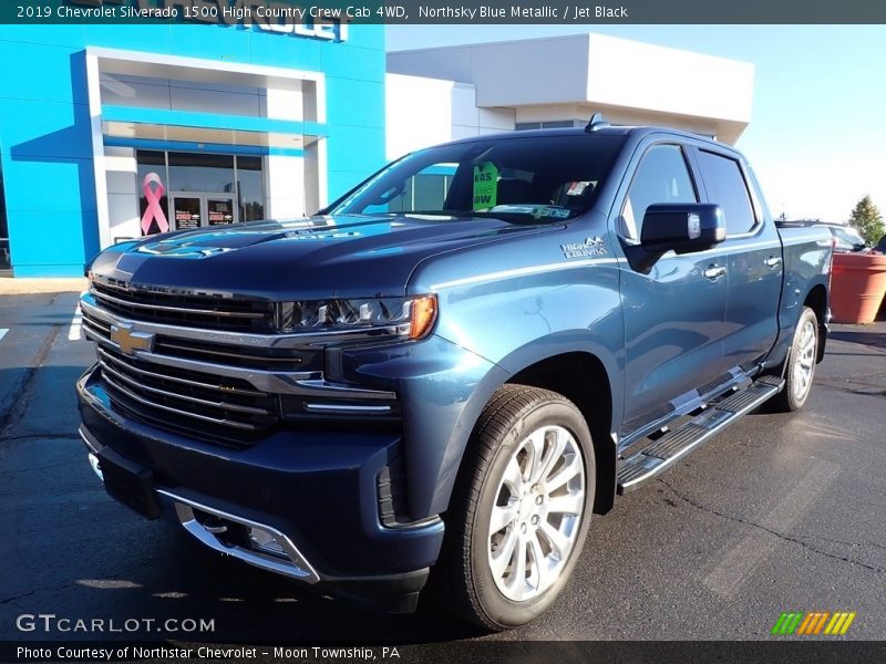 Northsky Blue Metallic / Jet Black 2019 Chevrolet Silverado 1500 High Country Crew Cab 4WD