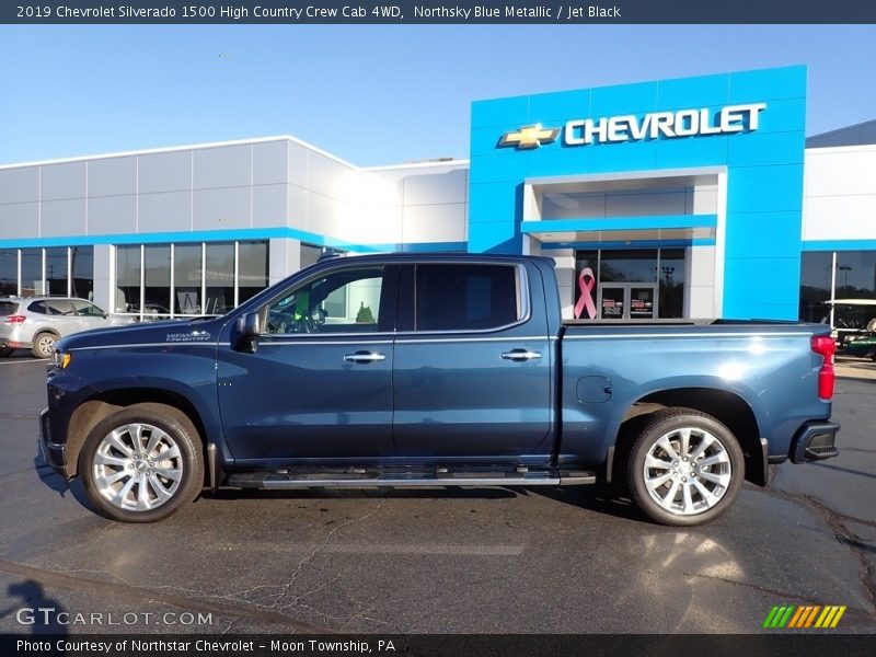 Northsky Blue Metallic / Jet Black 2019 Chevrolet Silverado 1500 High Country Crew Cab 4WD