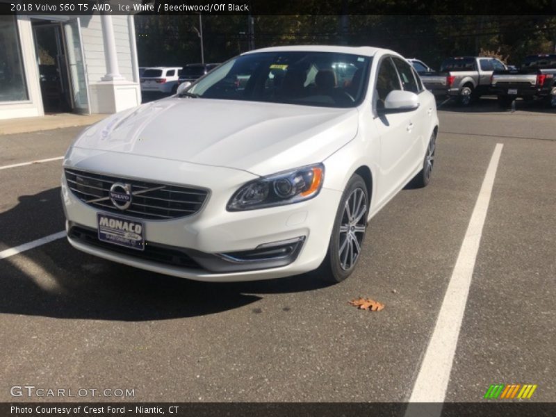 Ice White / Beechwood/Off Black 2018 Volvo S60 T5 AWD