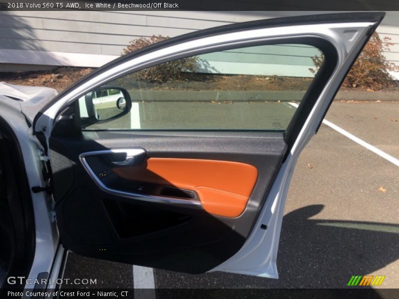 Ice White / Beechwood/Off Black 2018 Volvo S60 T5 AWD