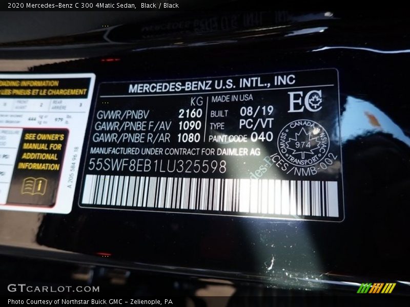 Black / Black 2020 Mercedes-Benz C 300 4Matic Sedan