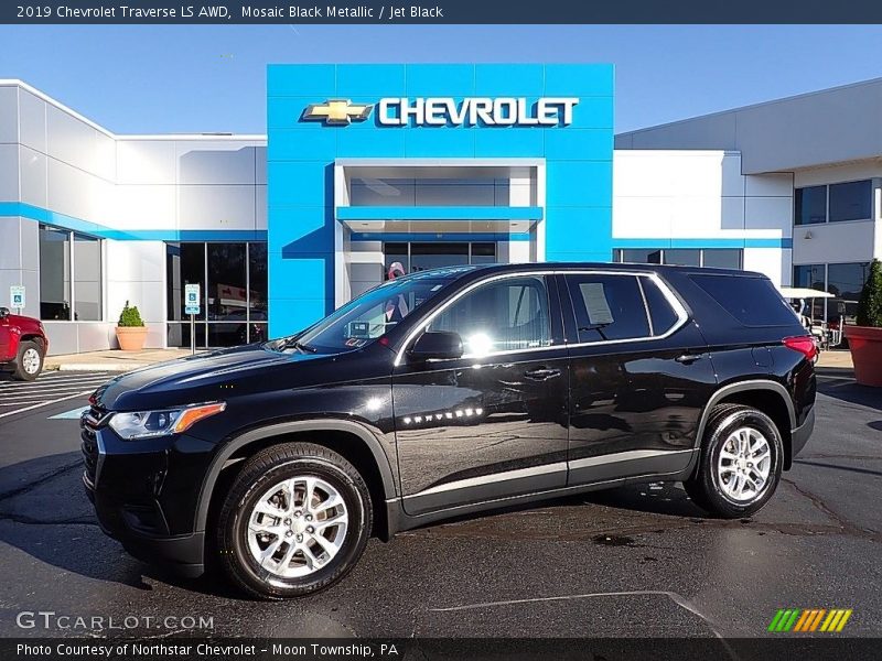 Mosaic Black Metallic / Jet Black 2019 Chevrolet Traverse LS AWD