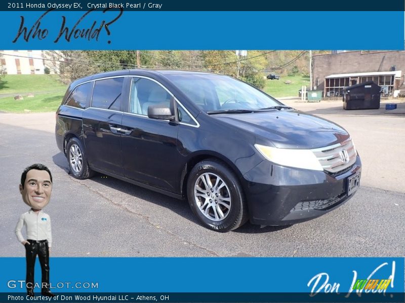 Crystal Black Pearl / Gray 2011 Honda Odyssey EX