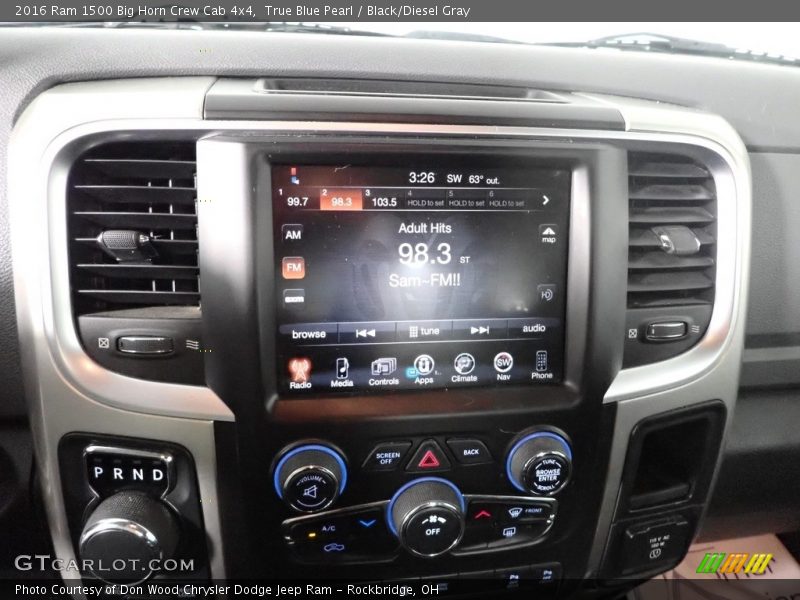 Controls of 2016 1500 Big Horn Crew Cab 4x4