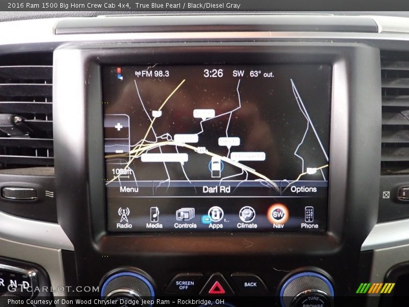 Navigation of 2016 1500 Big Horn Crew Cab 4x4