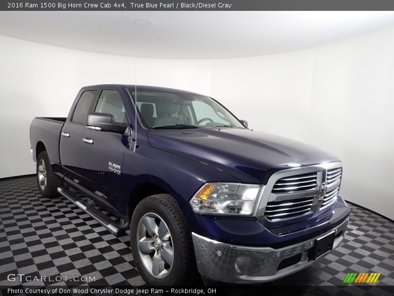 True Blue Pearl / Black/Diesel Gray 2016 Ram 1500 Big Horn Crew Cab 4x4