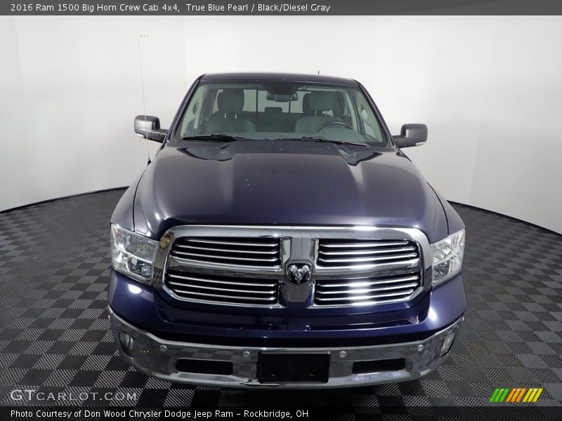 True Blue Pearl / Black/Diesel Gray 2016 Ram 1500 Big Horn Crew Cab 4x4