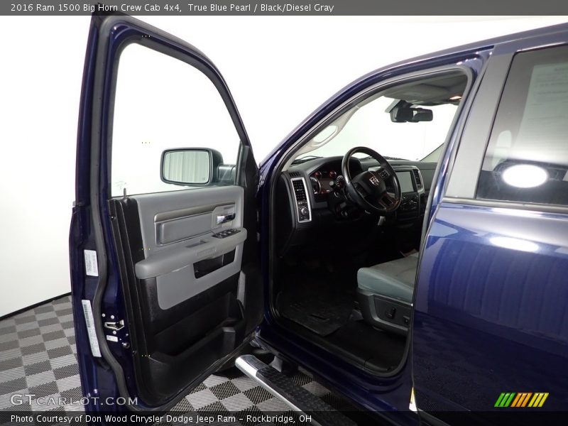 True Blue Pearl / Black/Diesel Gray 2016 Ram 1500 Big Horn Crew Cab 4x4
