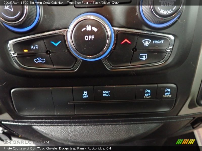 True Blue Pearl / Black/Diesel Gray 2016 Ram 1500 Big Horn Crew Cab 4x4