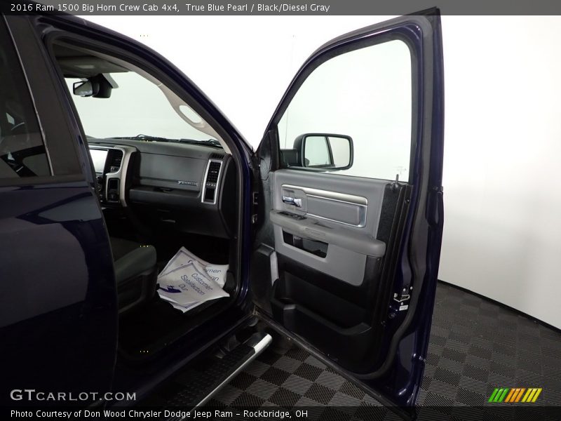 True Blue Pearl / Black/Diesel Gray 2016 Ram 1500 Big Horn Crew Cab 4x4