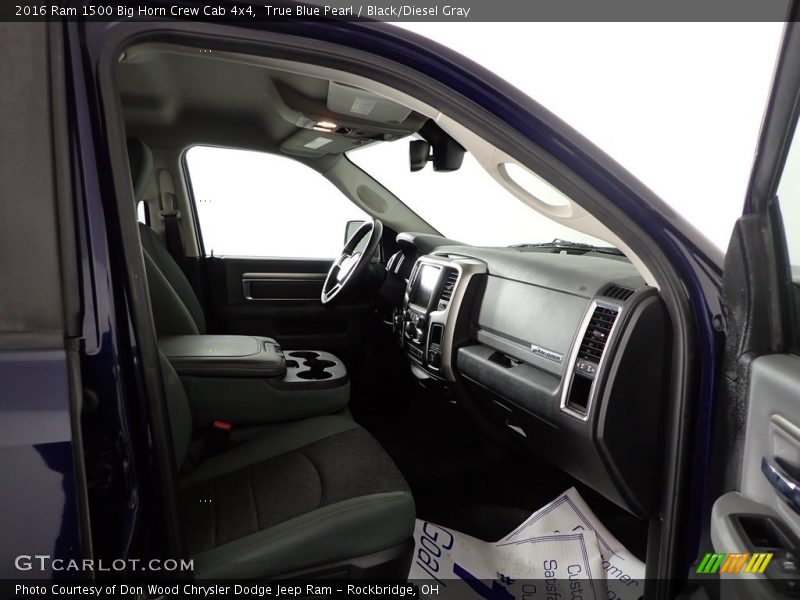 True Blue Pearl / Black/Diesel Gray 2016 Ram 1500 Big Horn Crew Cab 4x4