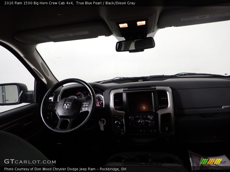 True Blue Pearl / Black/Diesel Gray 2016 Ram 1500 Big Horn Crew Cab 4x4