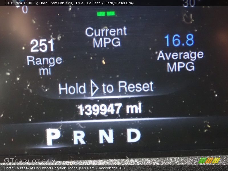 True Blue Pearl / Black/Diesel Gray 2016 Ram 1500 Big Horn Crew Cab 4x4