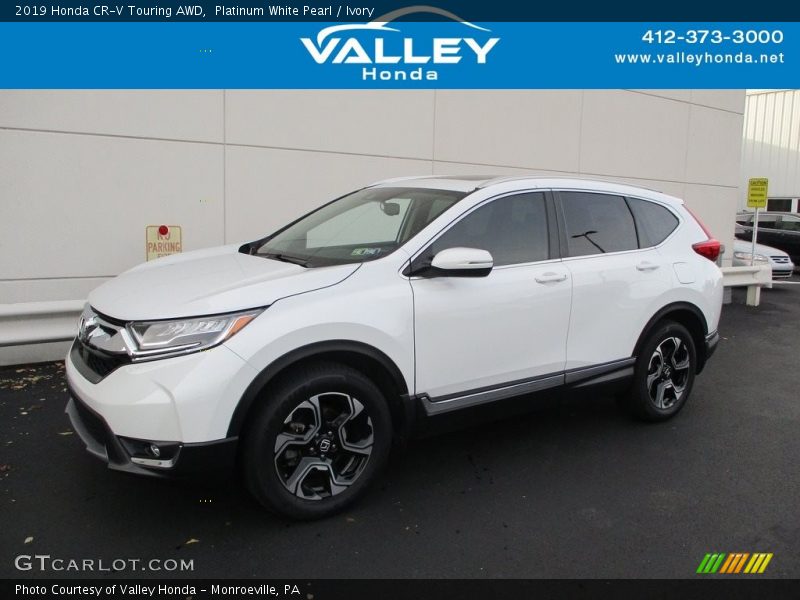 Platinum White Pearl / Ivory 2019 Honda CR-V Touring AWD