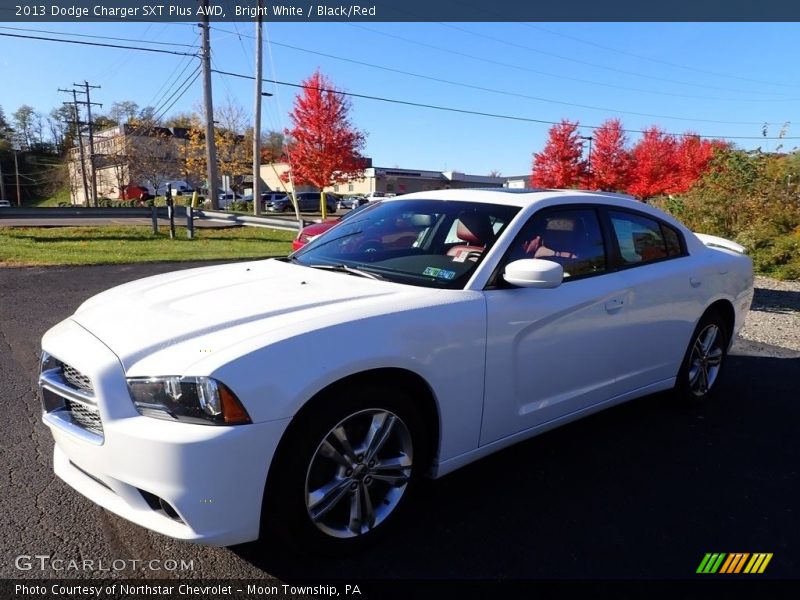 Bright White / Black/Red 2013 Dodge Charger SXT Plus AWD