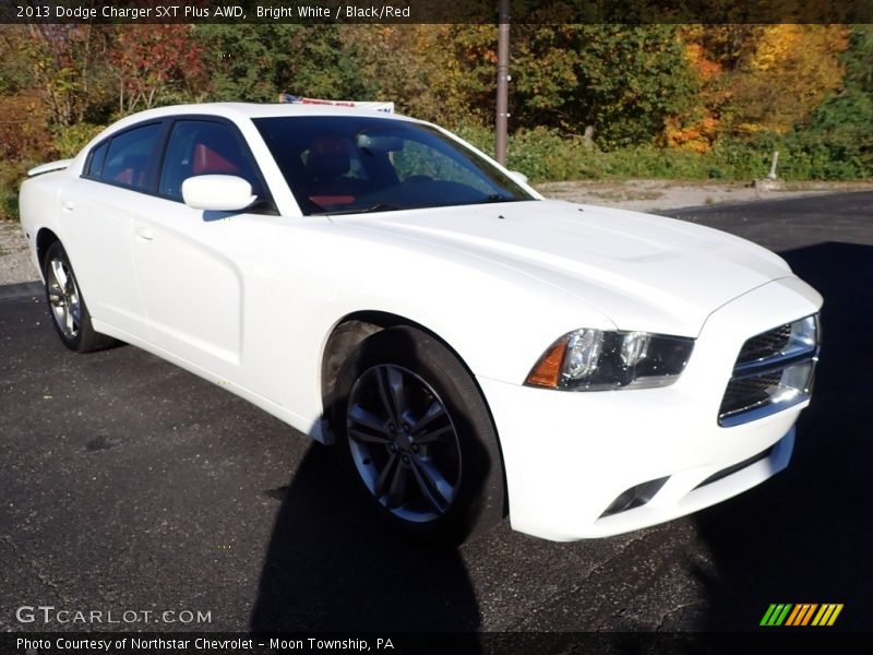 Bright White / Black/Red 2013 Dodge Charger SXT Plus AWD