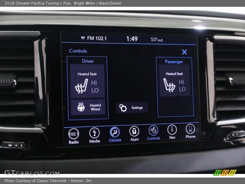 Bright White / Black/Diesel 2018 Chrysler Pacifica Touring L Plus