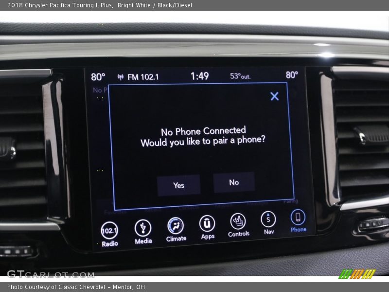 Bright White / Black/Diesel 2018 Chrysler Pacifica Touring L Plus