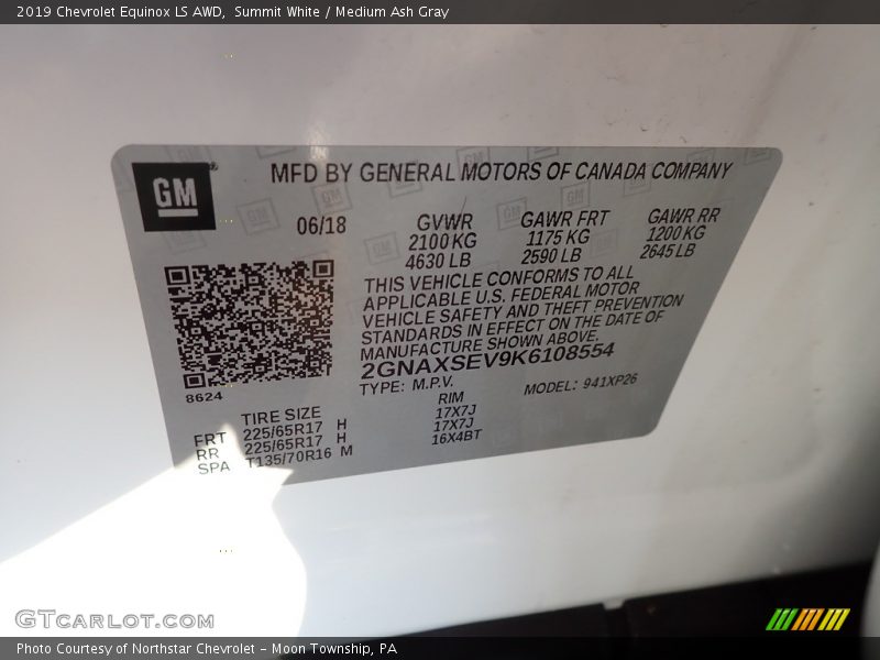 Summit White / Medium Ash Gray 2019 Chevrolet Equinox LS AWD