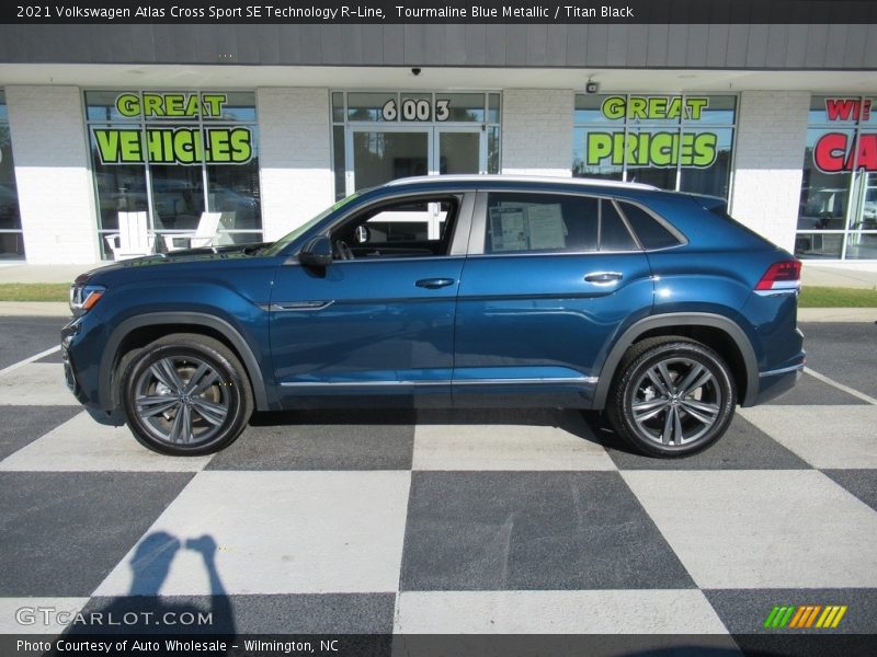 Tourmaline Blue Metallic / Titan Black 2021 Volkswagen Atlas Cross Sport SE Technology R-Line