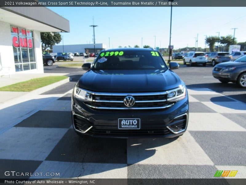Tourmaline Blue Metallic / Titan Black 2021 Volkswagen Atlas Cross Sport SE Technology R-Line