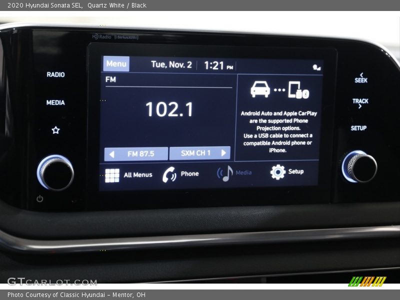 Quartz White / Black 2020 Hyundai Sonata SEL