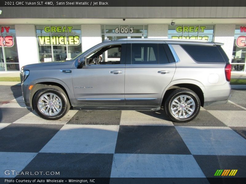 Satin Steel Metallic / Jet Black 2021 GMC Yukon SLT 4WD