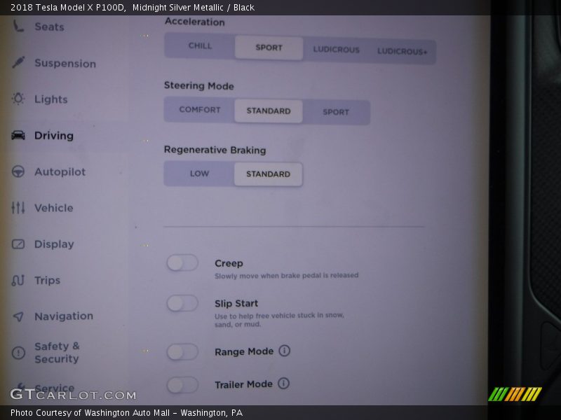 Midnight Silver Metallic / Black 2018 Tesla Model X P100D