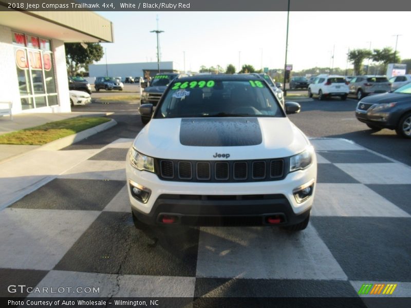 White / Black/Ruby Red 2018 Jeep Compass Trailhawk 4x4