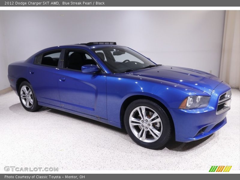 Blue Streak Pearl / Black 2012 Dodge Charger SXT AWD