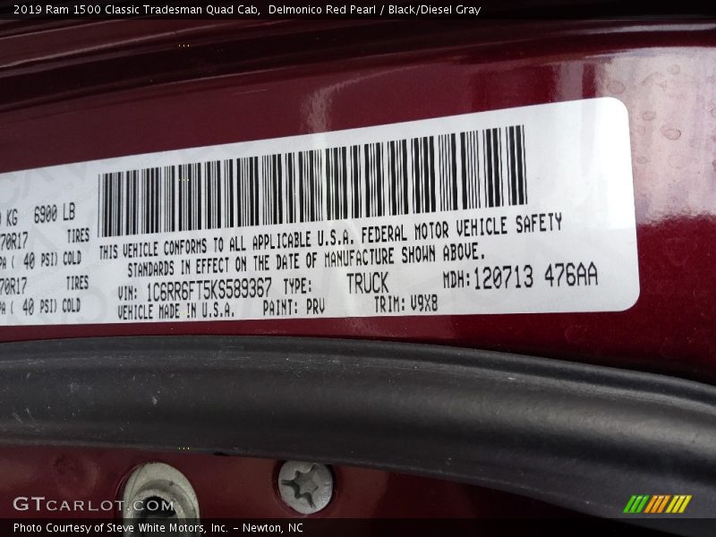 Delmonico Red Pearl / Black/Diesel Gray 2019 Ram 1500 Classic Tradesman Quad Cab