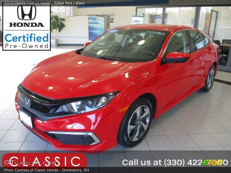 Rallye Red / Black 2019 Honda Civic LX Sedan