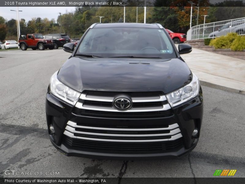 Midnight Black Metallic / Black 2018 Toyota Highlander XLE AWD